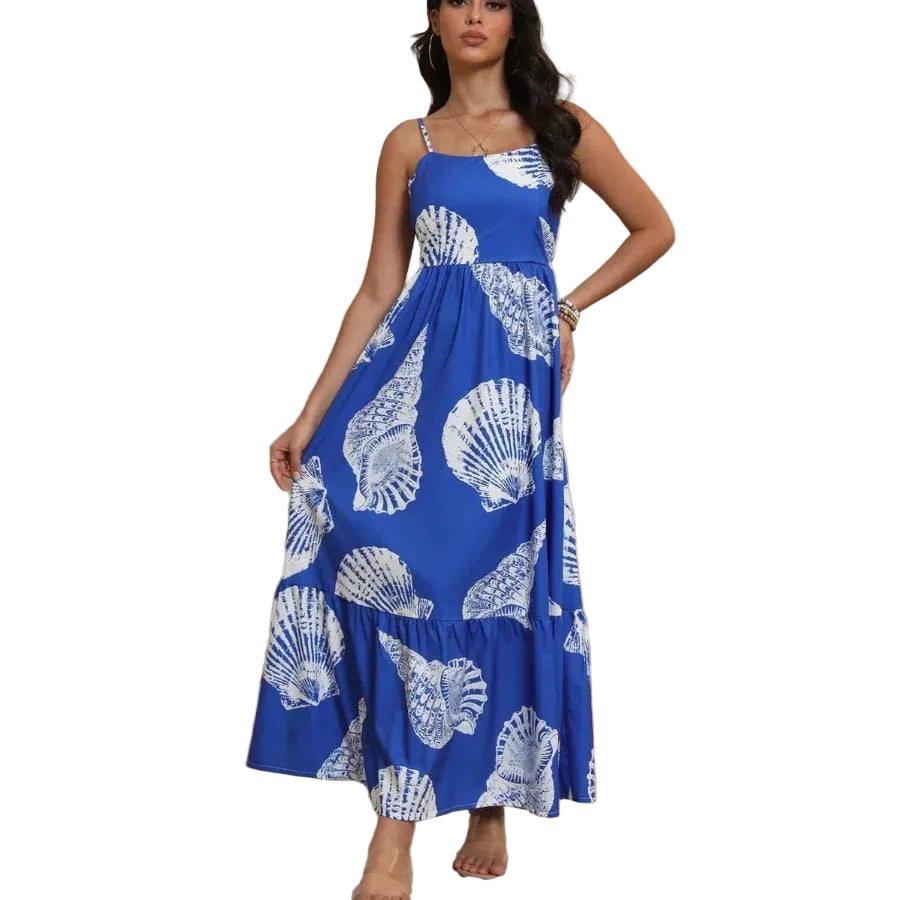 Printed Camisole Long Dress with High Waist Relaxed Contemporary Fit