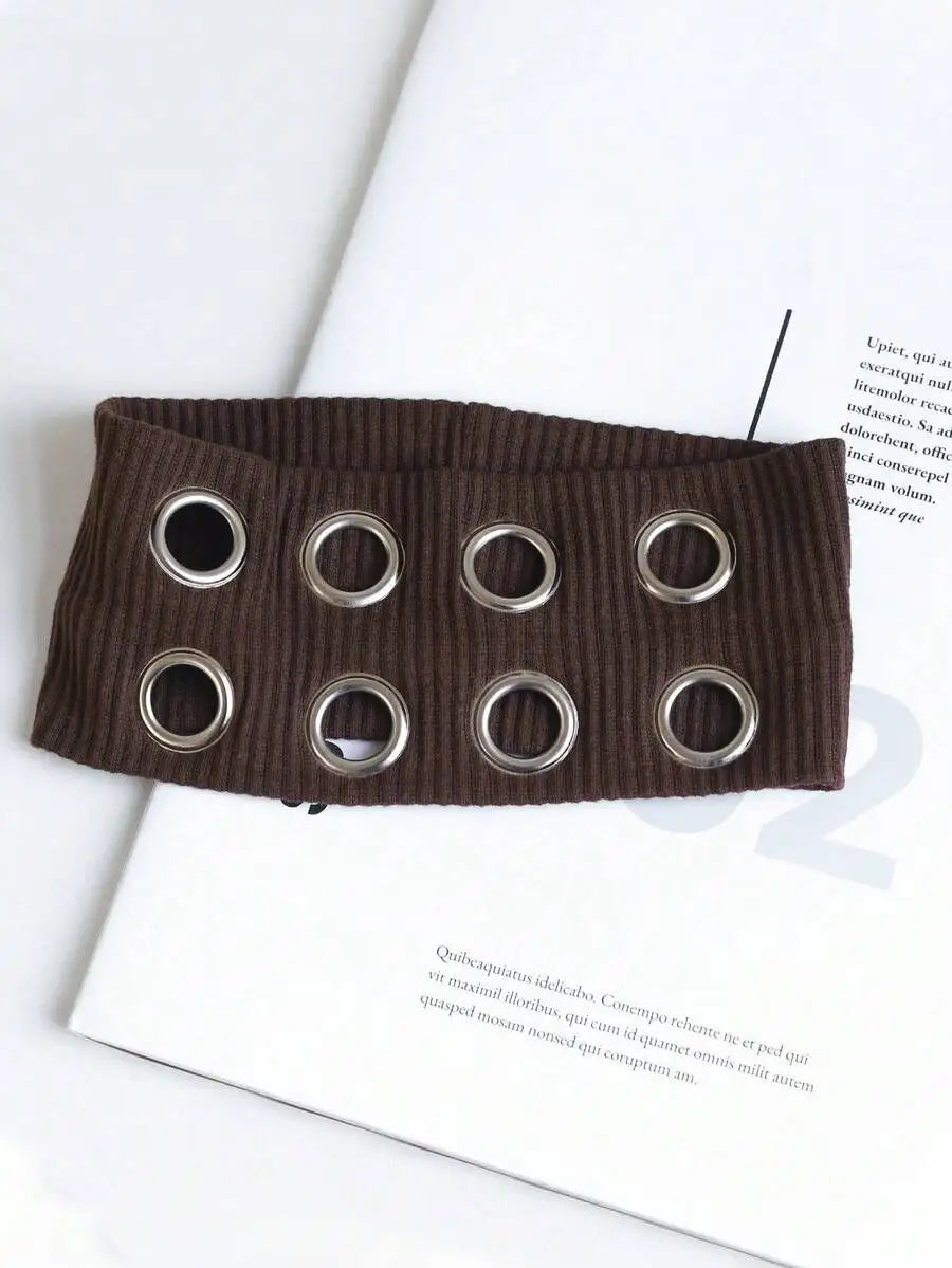 Grommet Detail Headband Punk Alternative Streetwear Hair Accessory