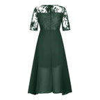 Textured Tea Length Dress With Soft Volume And Refined Drape