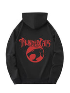 Retro Anime Streetwear Hoodie with Thunder Beast Manga Graphic Design