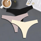 Seamless V-Waist Thong Panties Three-Pack with Smooth Athletic Finish