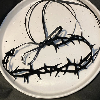 Barbed Thorn Choker Necklace for Gothic Punk Alternative Fashion Styling