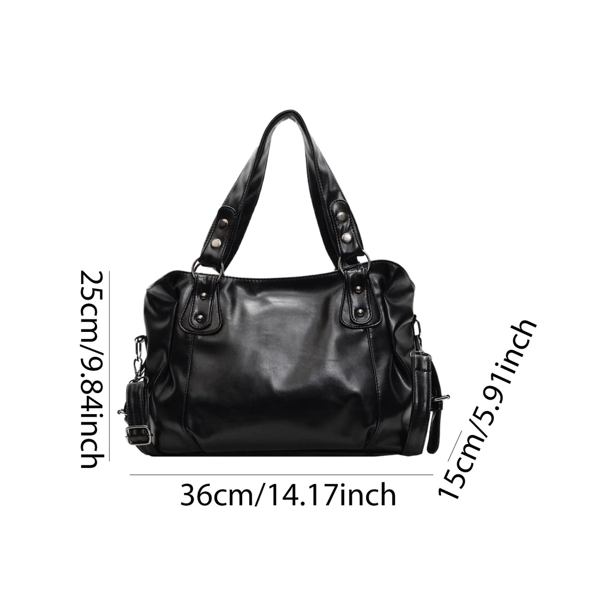 Large Capacity PU Leather Hobo Tote Bag with Soft Shoulder Design