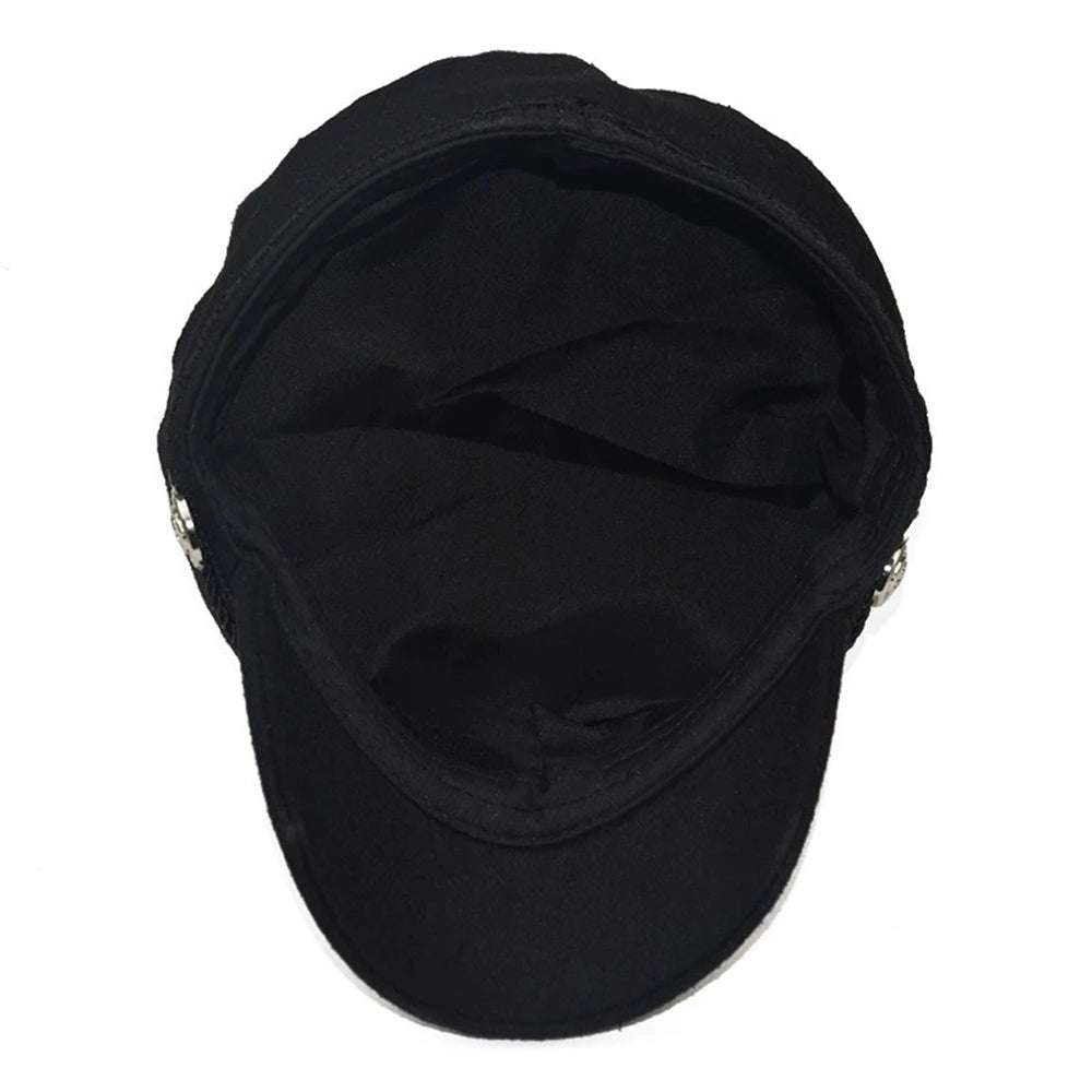 Classic Cotton Blend Military Baker Cap for Vintage Casual Everyday Fashion Style