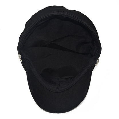 Classic Cotton Blend Military Baker Cap for Vintage Casual Everyday Fashion Style