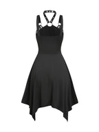 Gothic Kawaii Asymmetrical Dress with Alternative Harajuku Streetwear Aesthetic