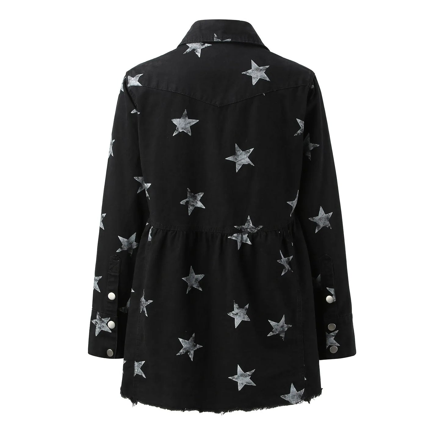 Star Pattern Streetwear Bomber Jacket with Relaxed Casual Urban Fit