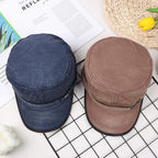 Breathable Cotton Military Cadet Cap with Flat Top Design for Outdoor Casual Streetwear
