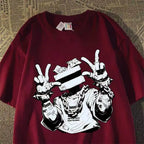 Urban Figure Graphic Streetwear Cotton T-Shirt With Printed Artwork Style