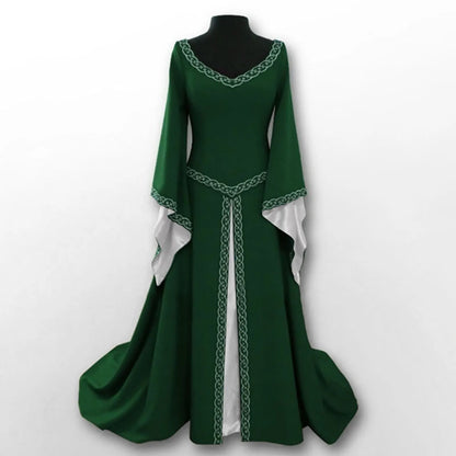 Elegant Medieval Inspired Gothic Maxi Dress with Fantasy Alternative Style