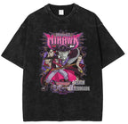 Dark Manga Streetwear Oversized Graphic Vintage Washed Casual T-Shirt