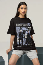 Goth Retro Manga Streetwear Tee with Dark Panel Graphic Design