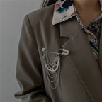 Punk Chain Garter Leg Accessory with Safety Pin Alternative Fashion Detail