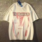 Heavyweight Cotton Streetwear Graphic T-Shirt with Bold Typography Artwork and Relaxed Fit