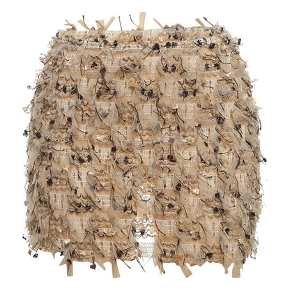 Textured Fringe Mini Skirt with Layered Tassel Festival Fashion Design