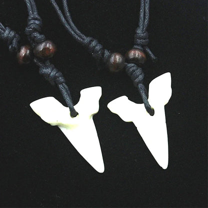 Shark Tooth Pendant Necklace Tribal Alternative Statement Fashion Jewelry