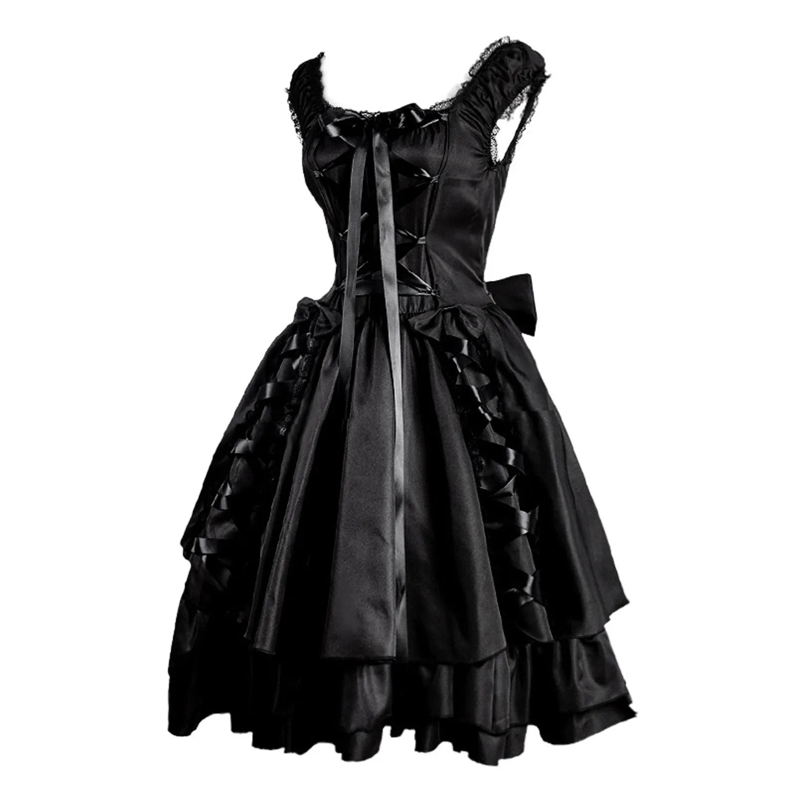 Victorian Inspired Gothic Corset Dress With Layered Skirt Alternative Fashion Design