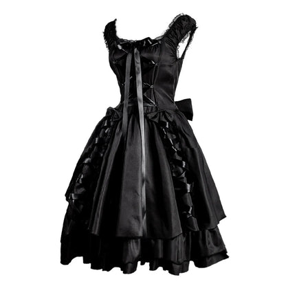 Victorian Inspired Gothic Corset Dress With Layered Skirt Alternative Fashion Design