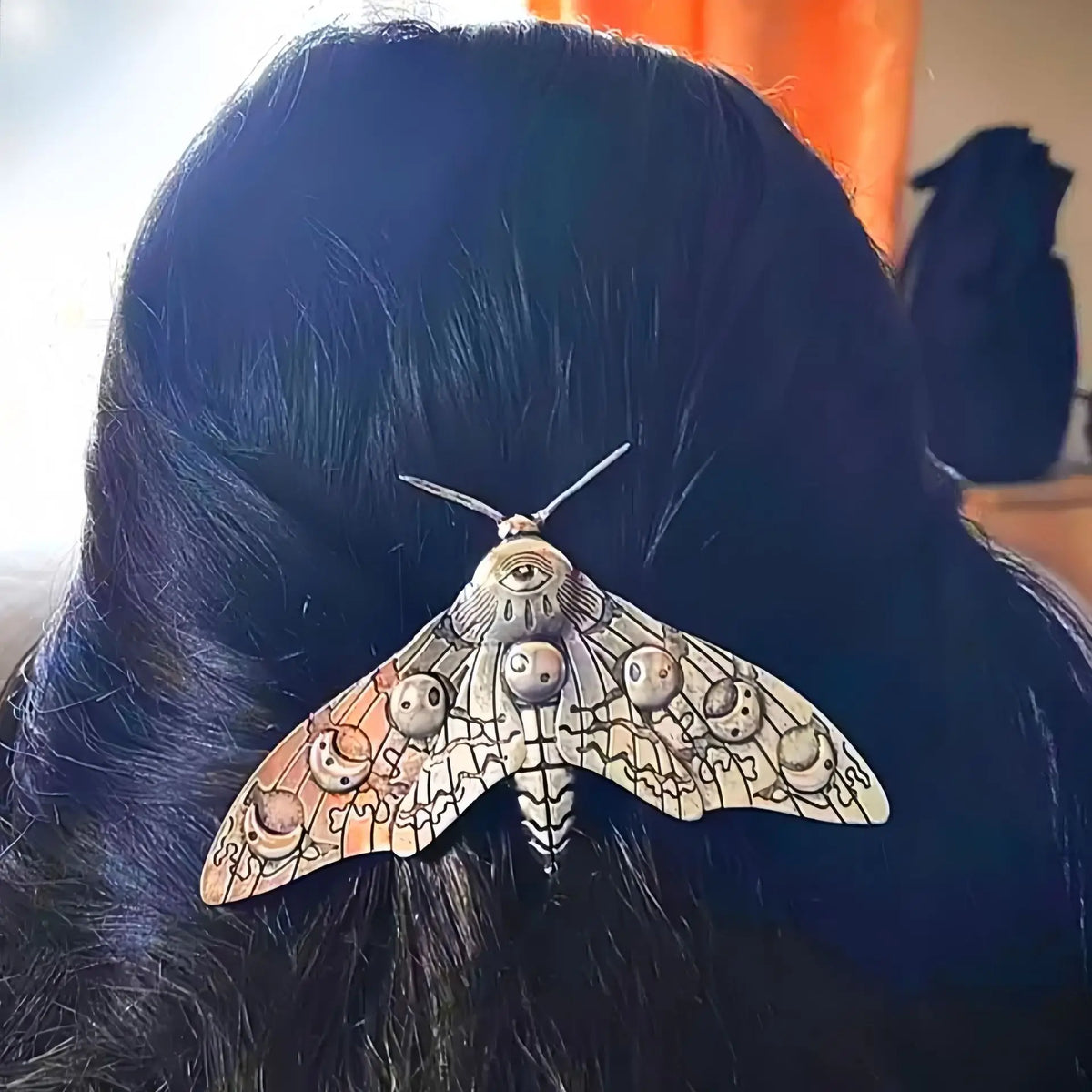 Vintage Gothic Moth Hair Clip Mystical Nature Inspired Statement Accessory