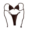 Dark Espresso Triangle Micro Bikini with Braided String Straps