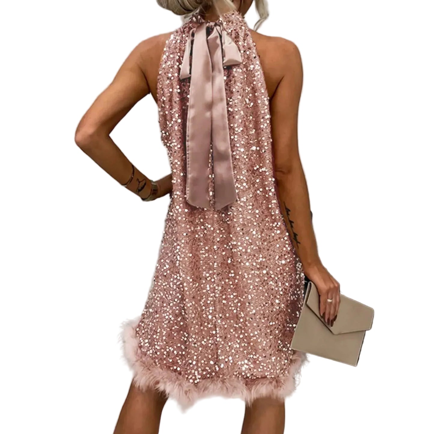 Ruffle Halter Mini Dress with Romantic Vintage Streetwear Aesthetic