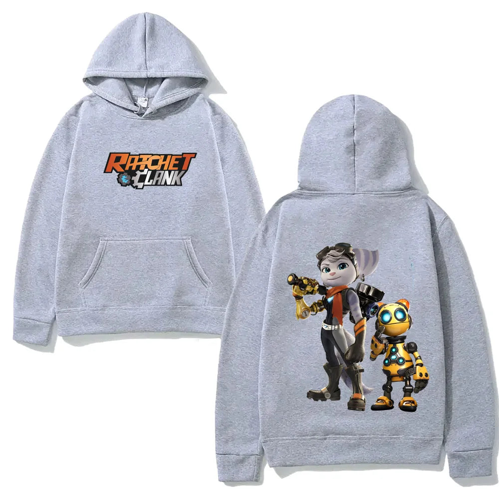 Anime Futuristic Streetwear Hoodie with Manga-Inspired Robot Adventure Artwork