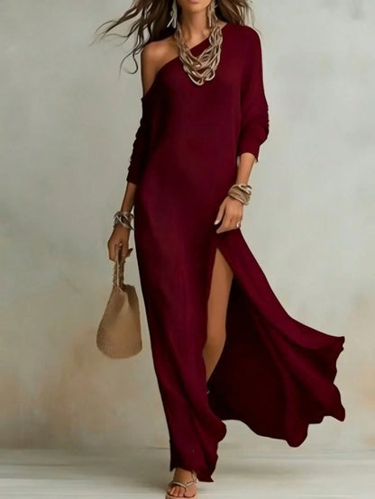 Soft Knit Maxi Dress with Relaxed Minimalist Fashion Aesthetic