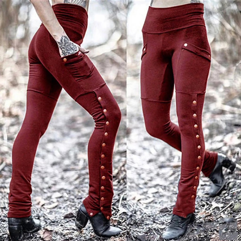 Stud Detail Skinny Pants High Waist Gothic Inspired Alternative Bottoms
