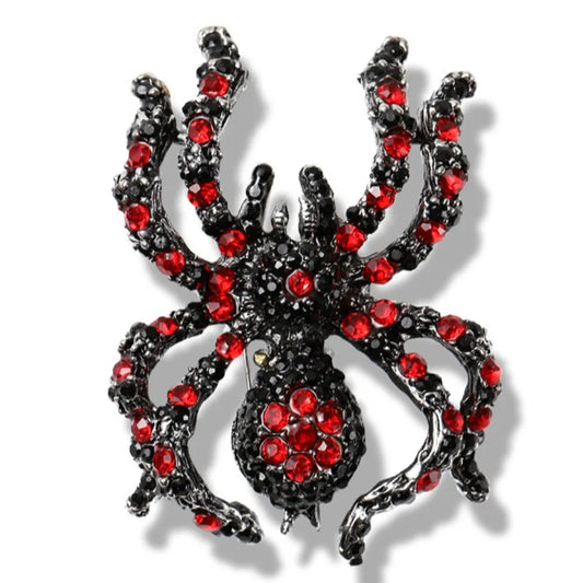 Gothic Crystal Spider Brooch for Dark Feminine and Alternative Styling