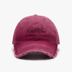 Vintage Distressed Embroidered Baseball Cap with Adjustable Fit for Contemporary Streetwear Fashion