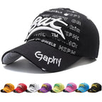 Typography Embroidered Baseball Cap Adjustable Curved Brim Urban Streetwear Fashion Hat