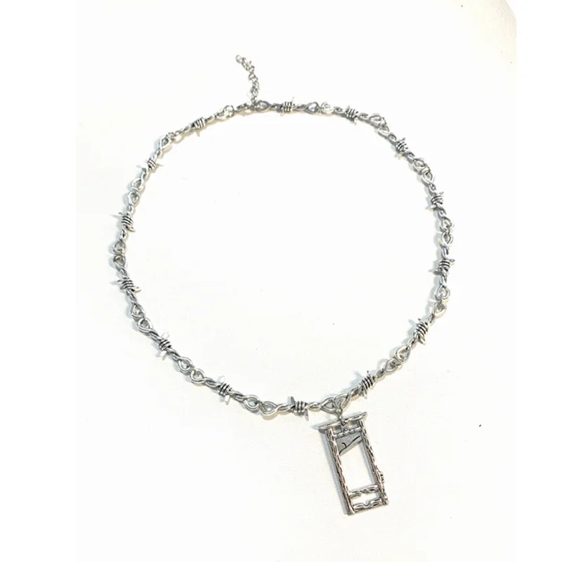 Thorn Chain Choker Necklace for Gothic Punk Alternative Fashion Styling