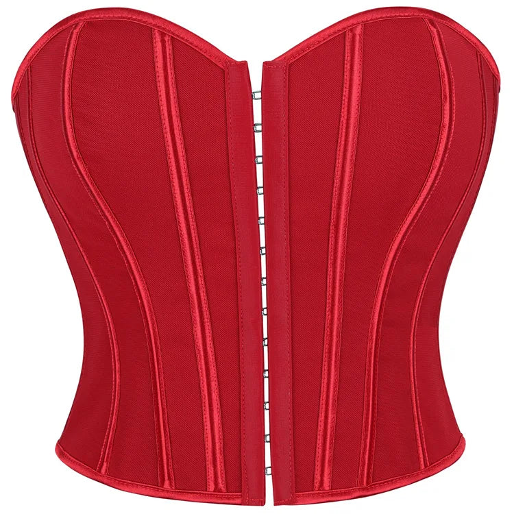 Strapless Corset Top with Structured Boning and Sculpted Waist Silhouette