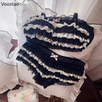 Playful Tiered Ruffle Wire-Free Bralette and Panty Set