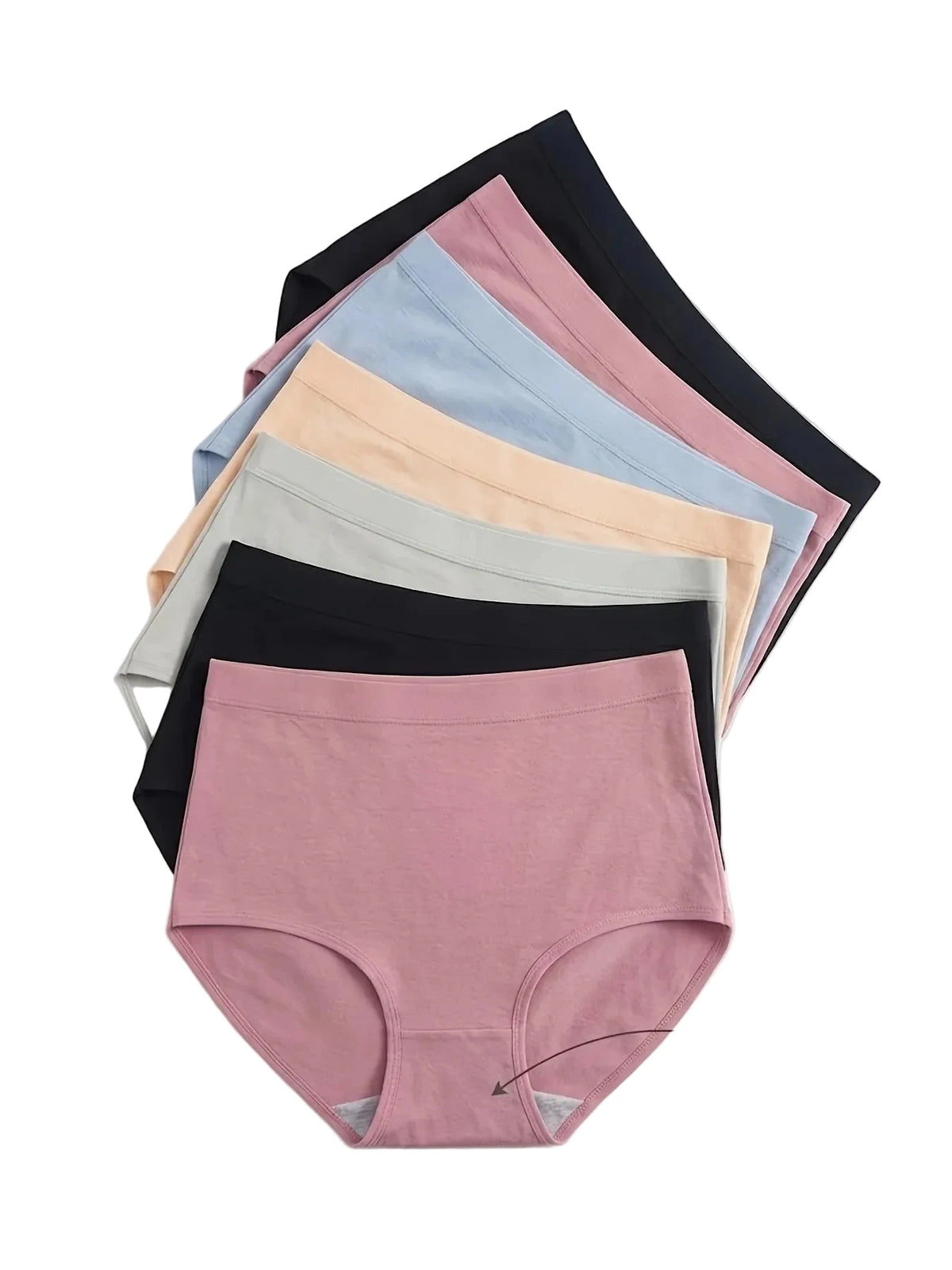 10-Pack Classic Mid-Rise Brief Panties in Assorted Solid Colors