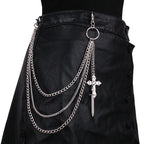 Layered Spike Chain Belt Accessory for Punk, Grunge and Gothic Outfits