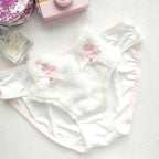 Whimsical Faux Fur Cat-Ear Bralette and Panty Lingerie Set