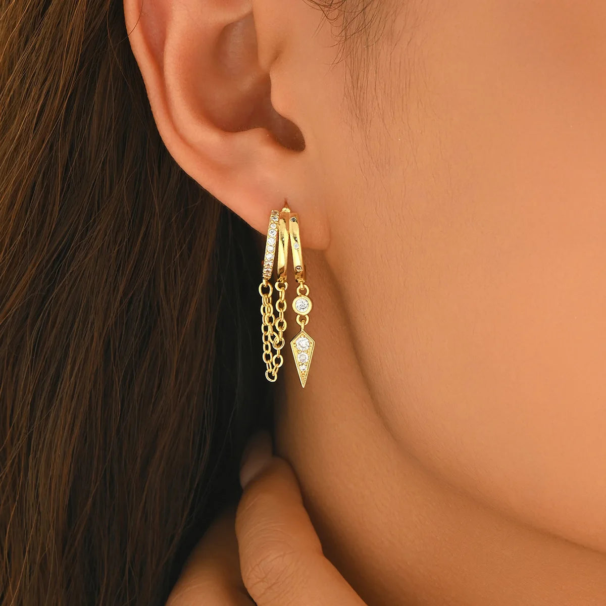Minimalist Multi Band Ear Cuff for Modern Alternative Fashion Looks