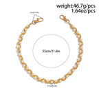 Alternative Pearl Accent Wallet Chain for Grunge, Punk and Y2K Streetwear