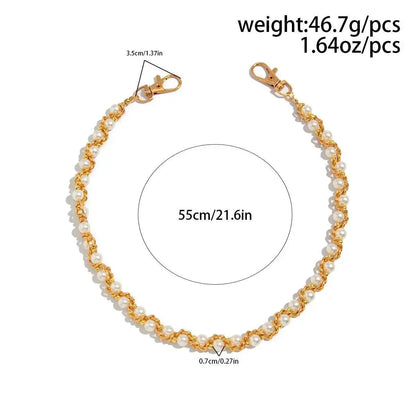Alternative Pearl Accent Wallet Chain for Grunge, Punk and Y2K Streetwear