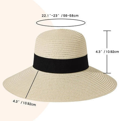 Foldable Wide Brim Linen Sun Hat with Lightweight Design for Beach Travel and Outdoor Wear