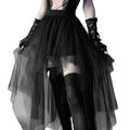 Layered Mesh Tulle Mini Skirt Irregular Gothic Alternative Fashion Bottom