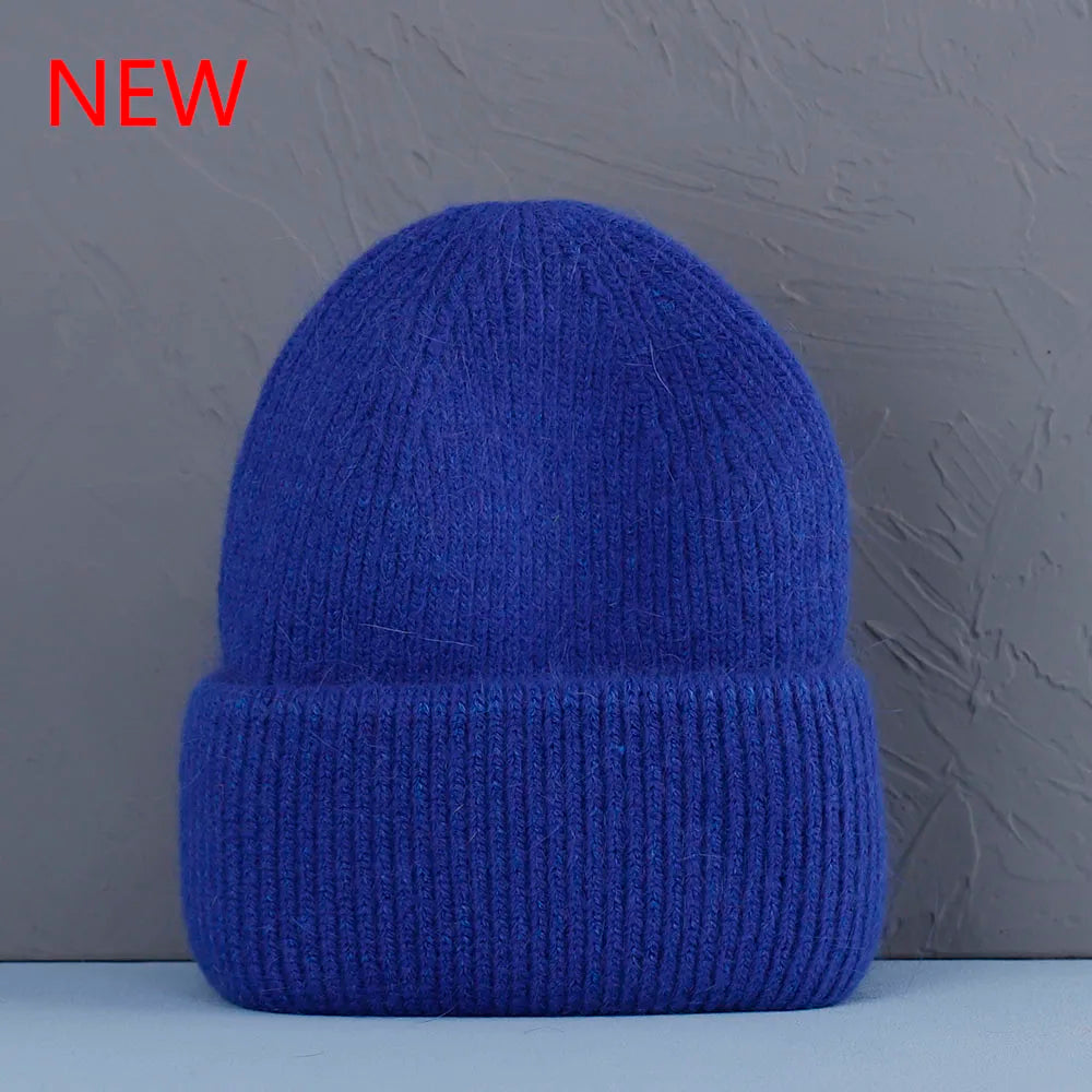 Soft Rabbit Fur Knit Beanie for Everyday Casual Outdoor Winter Fashion and Comfort Style