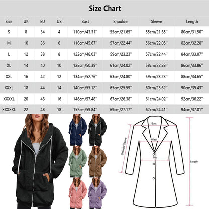 Women's Oversized Hooded Plush Fleece Zip Jacket for Cozy Streetwear Layering