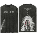 Dark Manga Warrior Oversized Vintage Streetwear Graphic Casual T-Shirt