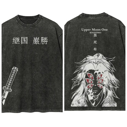 Dark Manga Warrior Oversized Vintage Streetwear Graphic Casual T-Shirt