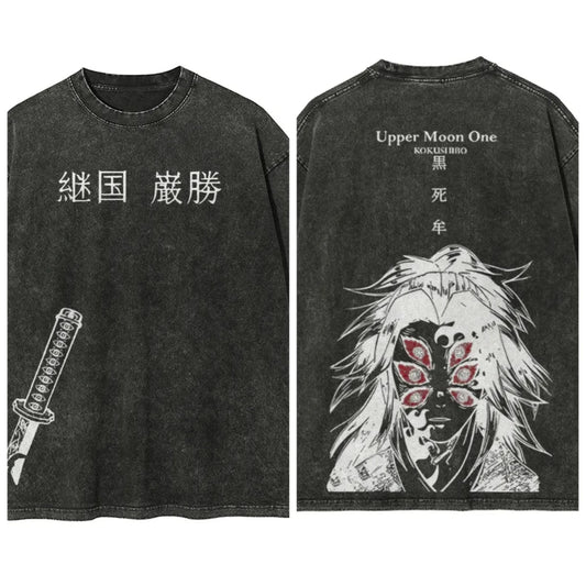 Dark Manga Warrior Oversized Vintage Streetwear Graphic Casual T-Shirt