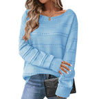 Women's Off Shoulder Loose Knit Sweater Contemporary Streetwear Pullover Top