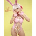 Women's Heart Cutout Bodysuit with Bunny Ear Headband and Decorative Ring Accessories