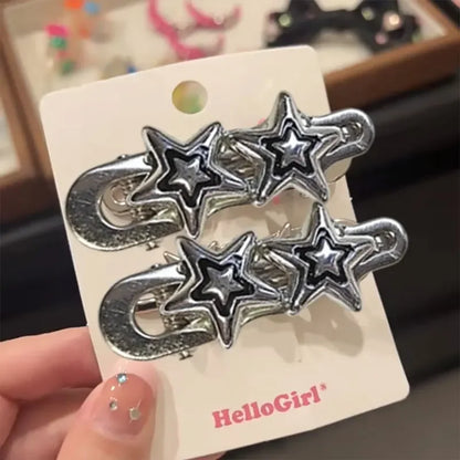 Y2K Star Hair Clip Set Alternative Streetwear Statement Accessories